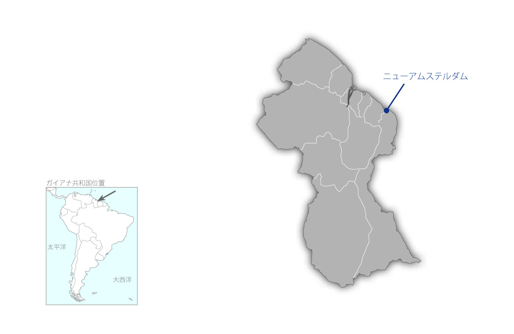 ニューアムステルダム病院再建計画（2/2期）の協力地域の地図