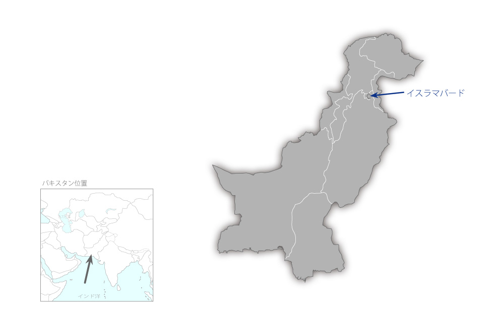イスラマバード小児病院整備計画の協力地域の地図