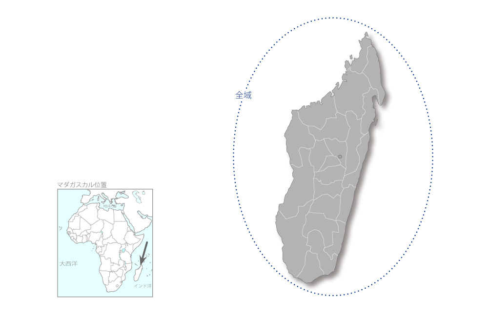 予防接種拡大計画の協力地域の地図