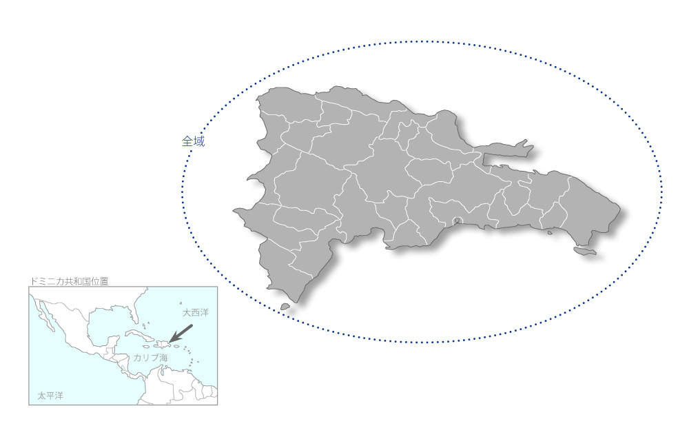 旧公営農場地下水開発計画の協力地域の地図