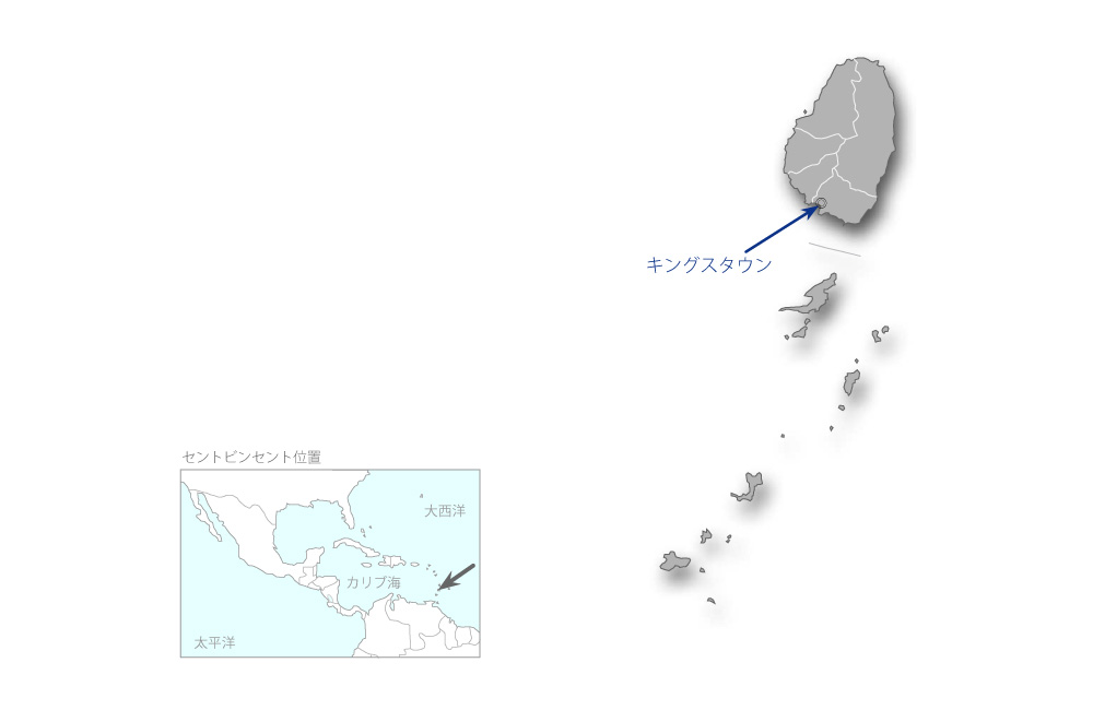 キングスタウン魚市場改修計画の協力地域の地図