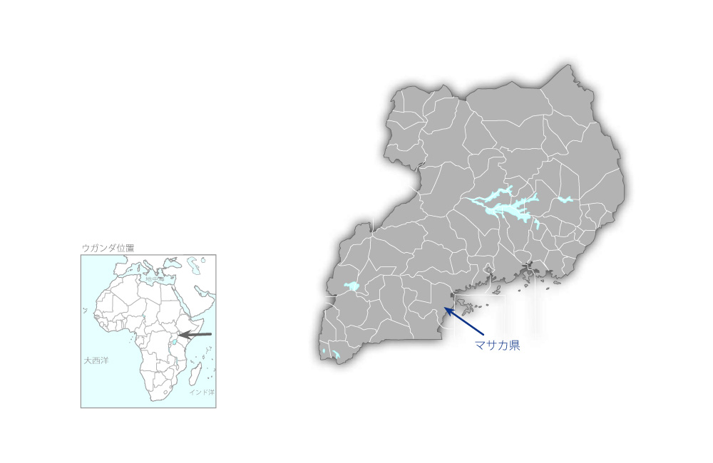 第二次地方給水計画（1/2期）の協力地域の地図