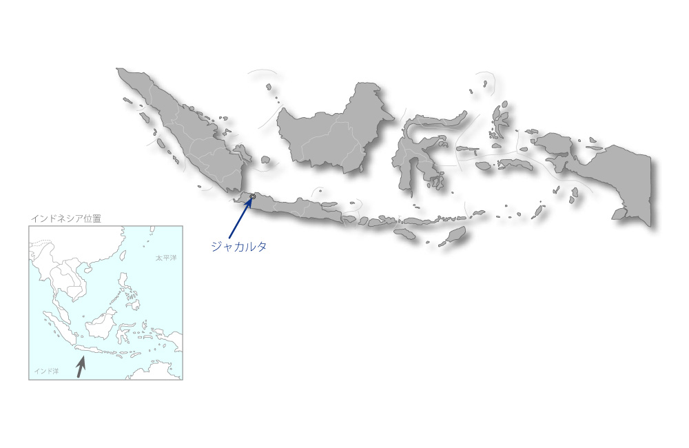 ジャカルタ市内貧困地区排水改善計画の協力地域の地図
