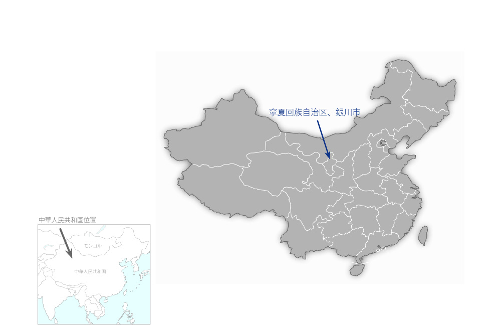 寧夏森林保護研究計画の協力地域の地図