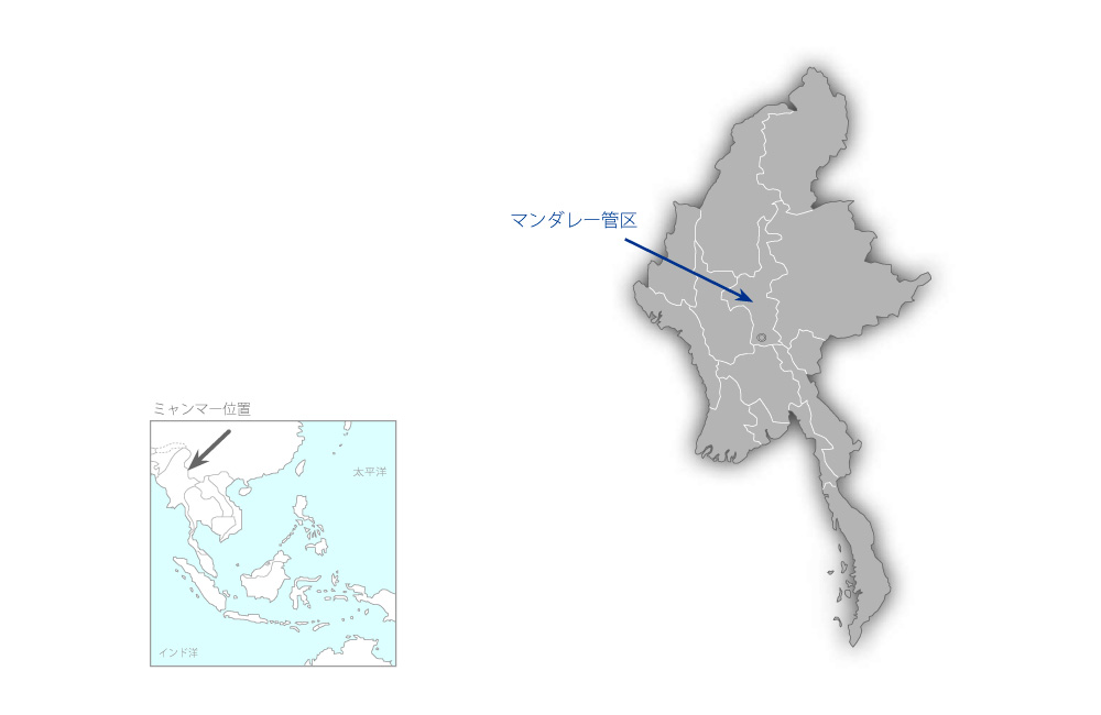 中央乾燥地植林計画（第2期）の協力地域の地図