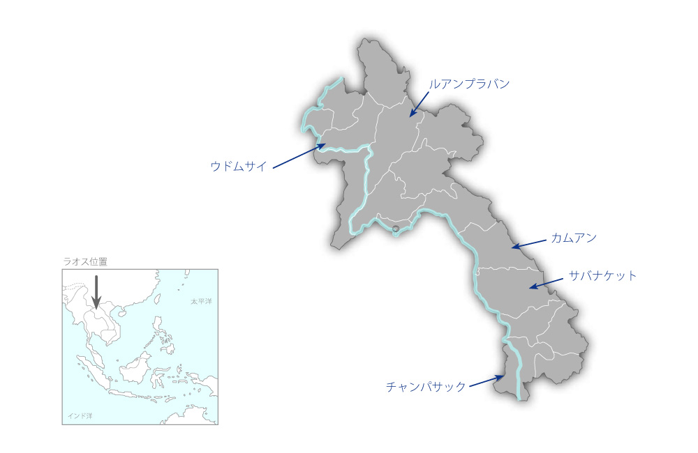 保健医療訓練施設整備計画の協力地域の地図