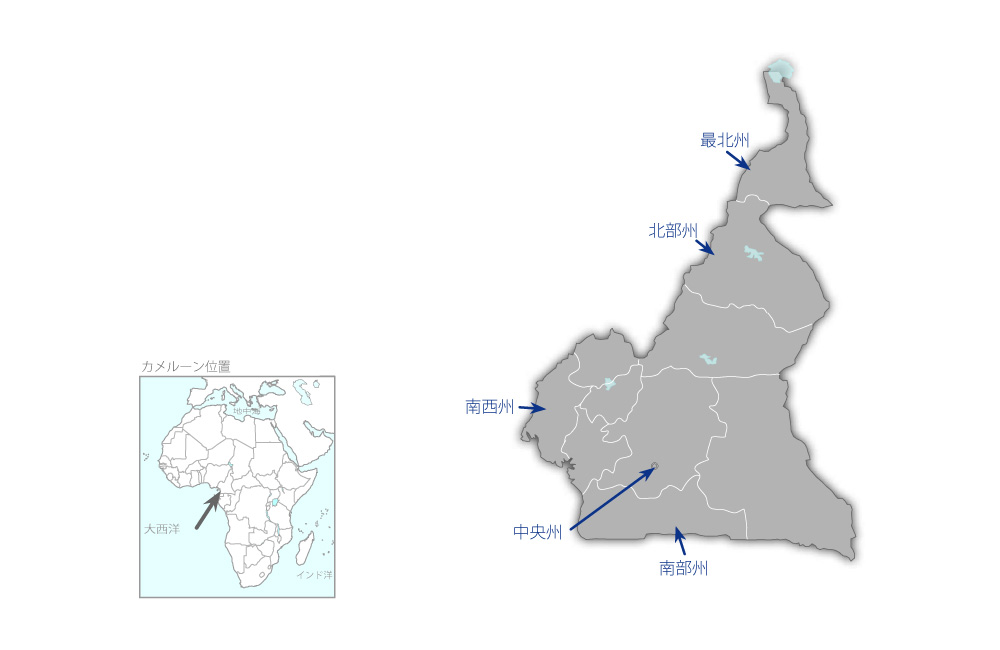 第三次小学校建設計画（第1期）の協力地域の地図