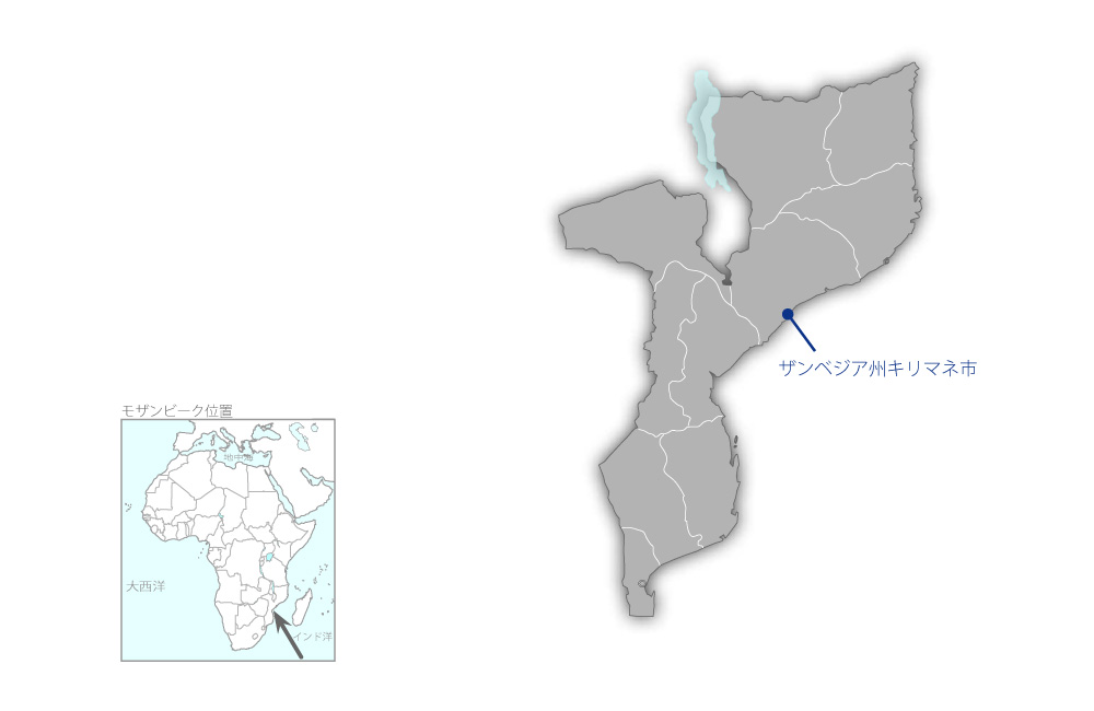 キリマネ医療従事者養成学校整備計画の協力地域の地図