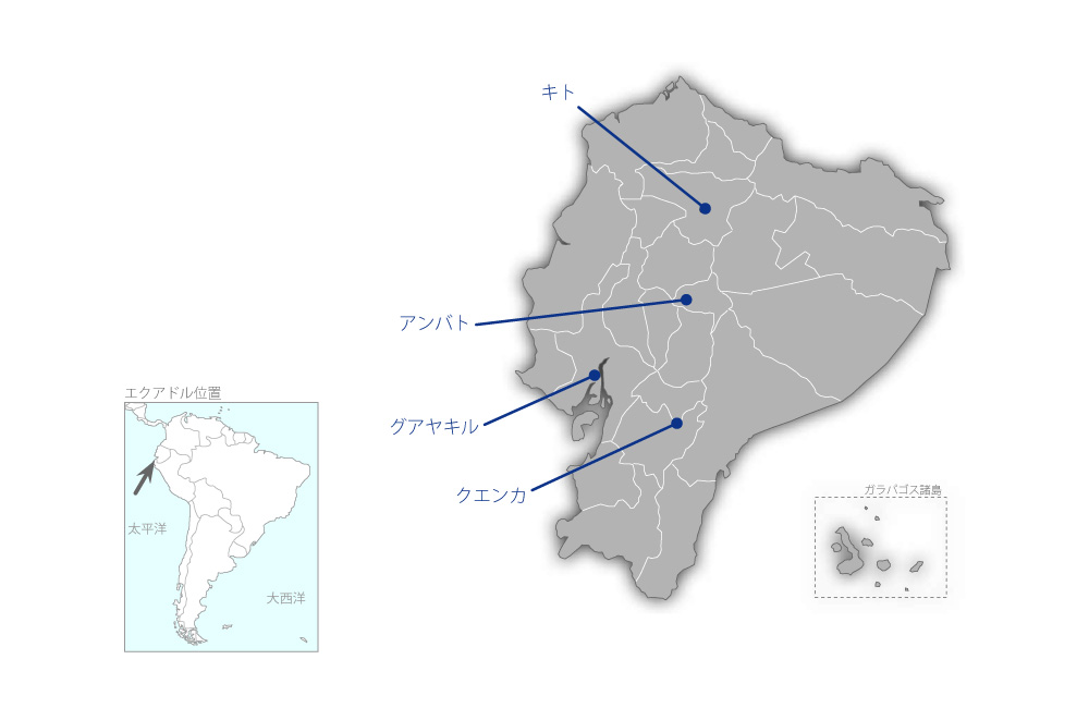 職業訓練改善計画の協力地域の地図