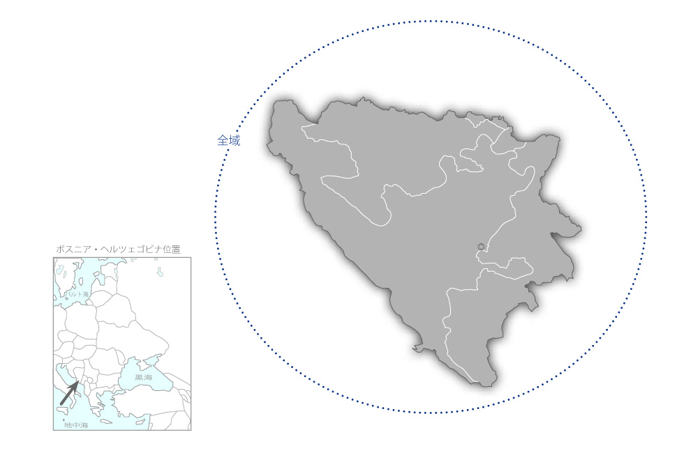 第三次一次医療施設医療機材整備計画（第1期）の協力地域の地図