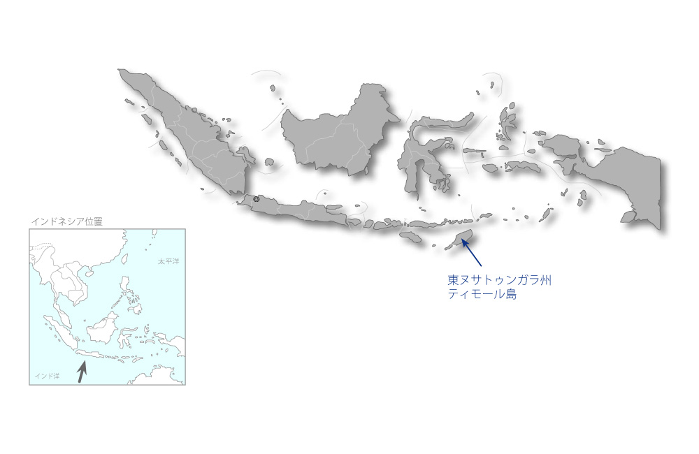 東ヌサトゥンガラ州橋梁建設計画の協力地域の地図