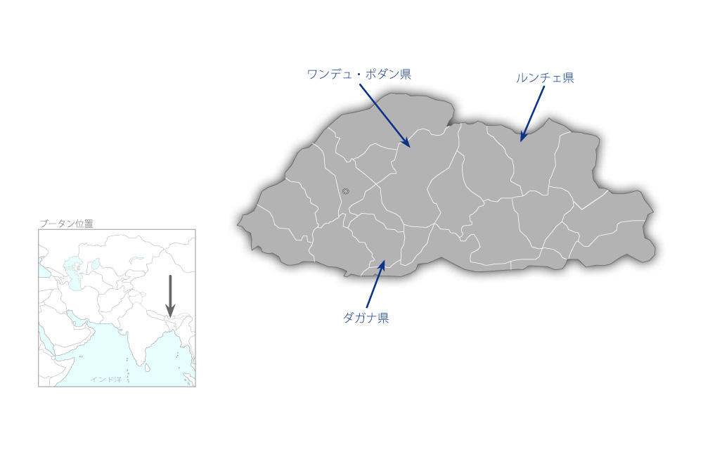 第二次橋梁架け替え計画の協力地域の地図