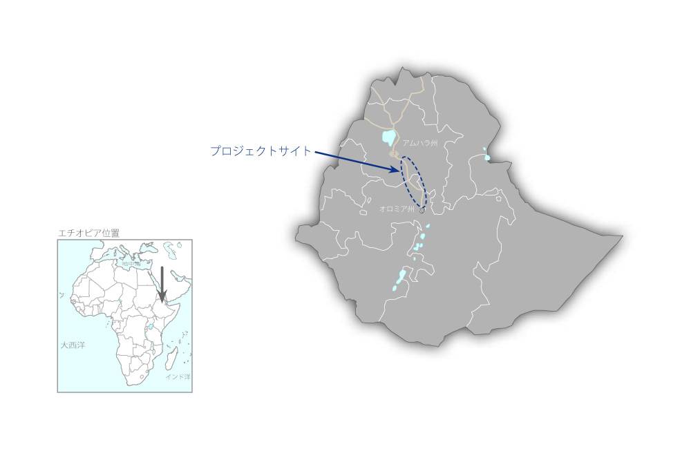 第三次幹線道路改修計画の協力地域の地図