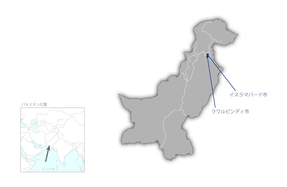 ライヌラー河洪水予警報システム整備計画の協力地域の地図