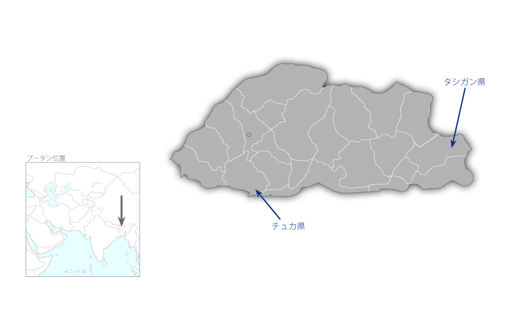 教育施設整備計画の協力地域の地図