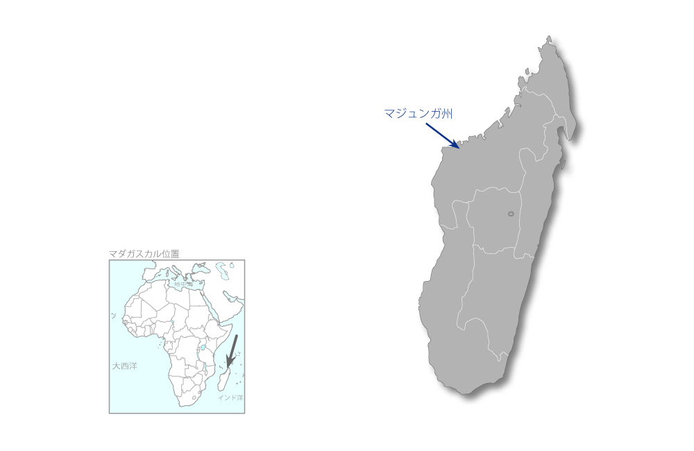 第二次小学校建設計画（第2期）の協力地域の地図