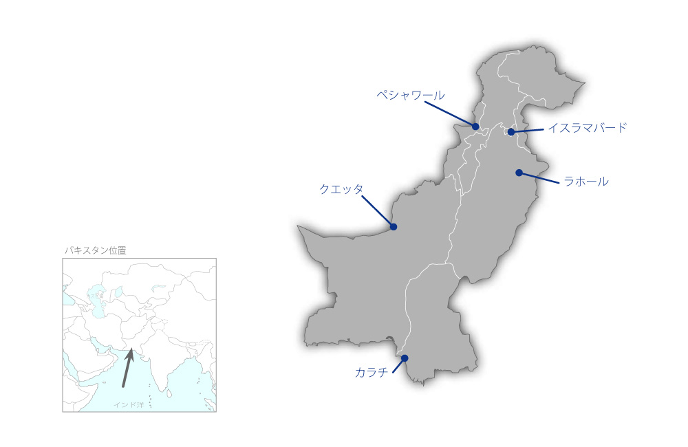 環境監視システム整備計画の協力地域の地図