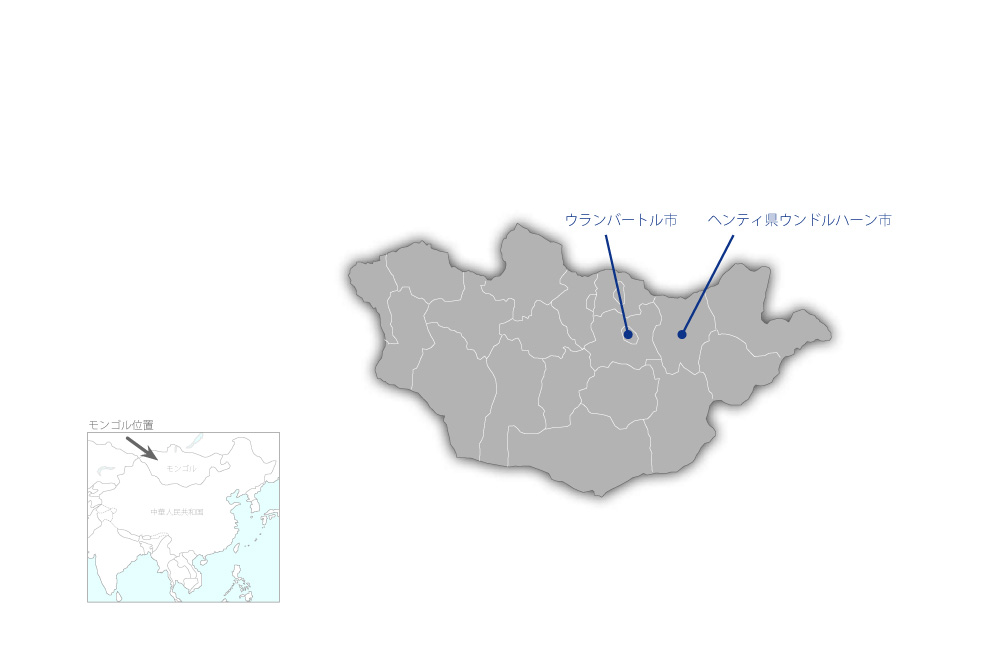 東部幹線道路建設及び道路建設機材整備計画（第2期）の協力地域の地図