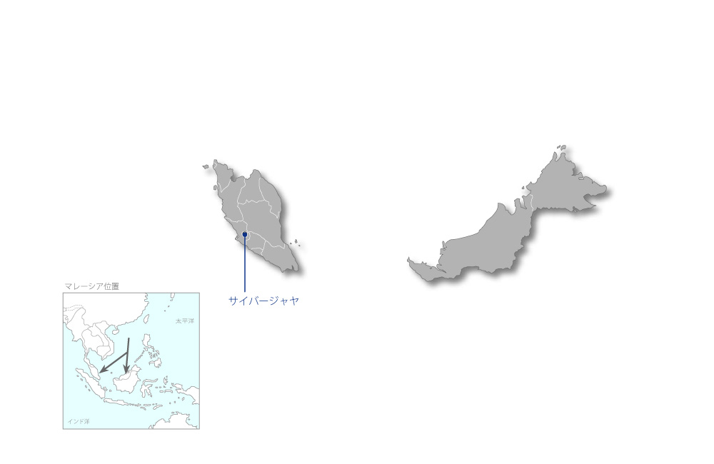 マルチメディアネットワーク教育プロジェクトの協力地域の地図