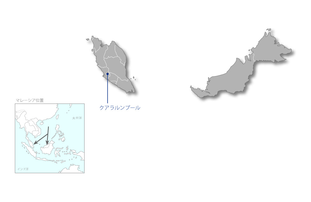 食品衛生プログラム強化プロジェクトの協力地域の地図