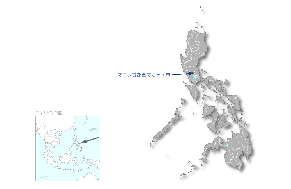 工業所有権近代化プロジェクトの協力地域の地図