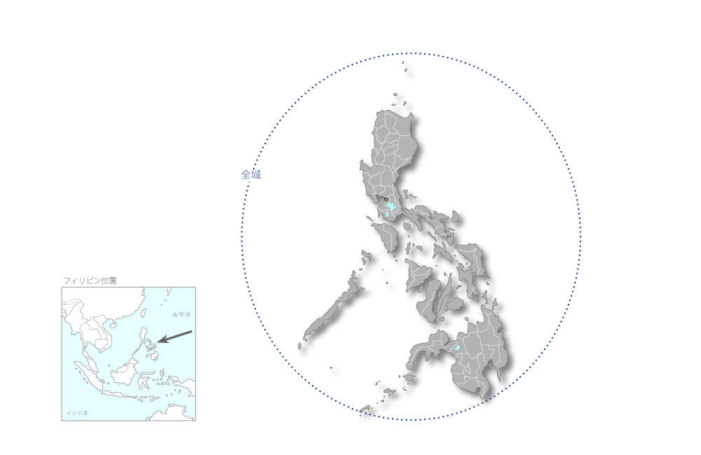 地方水道改善プロジェクトの協力地域の地図