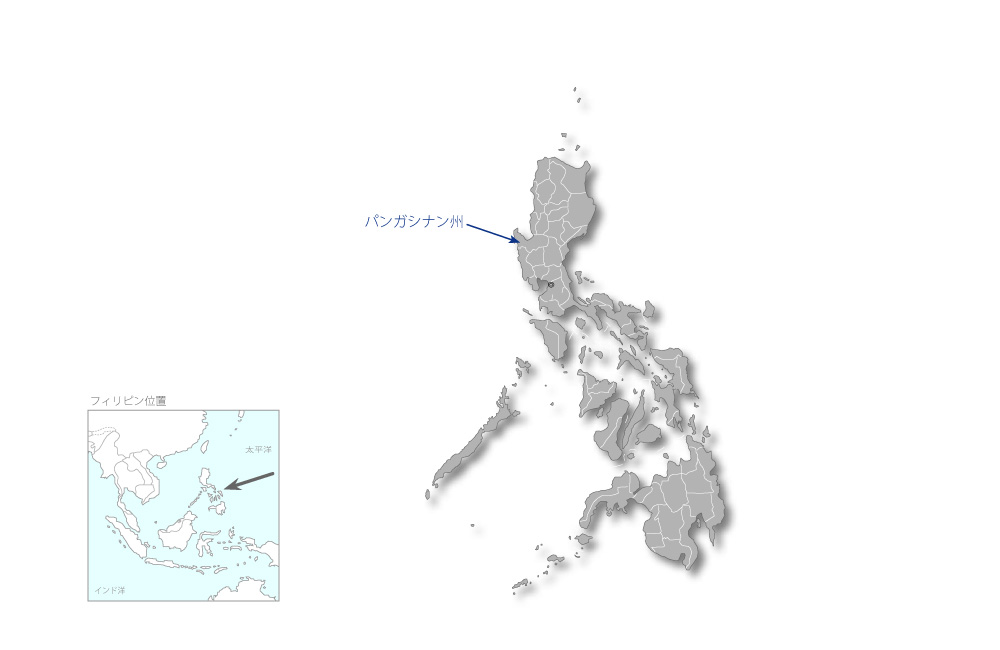 養殖普及プロジェクトの協力地域の地図