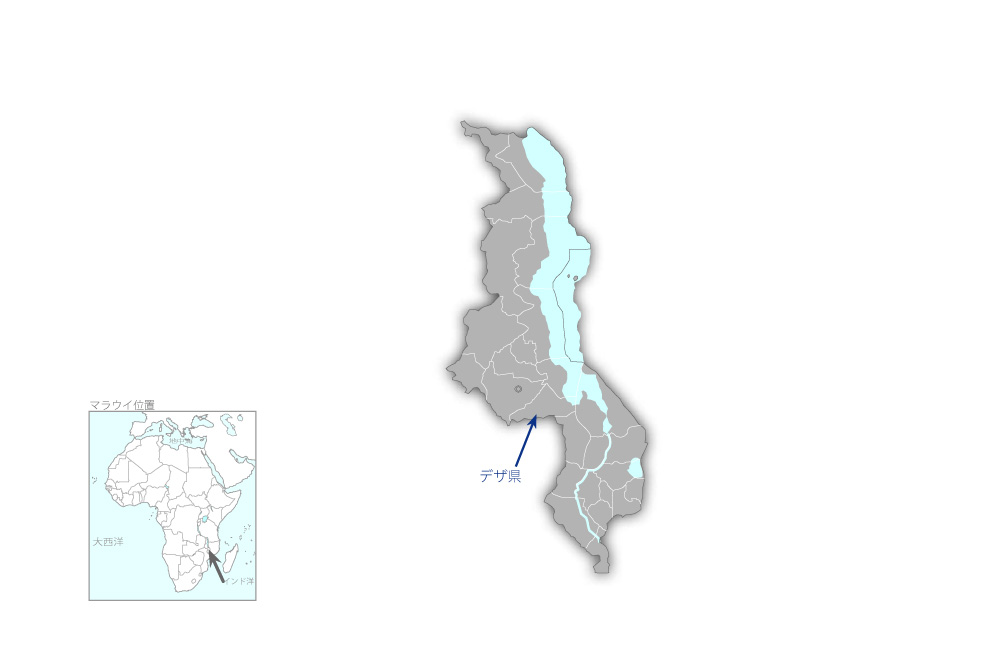 ブワンジェバレー灌漑施設復旧計画の協力地域の地図