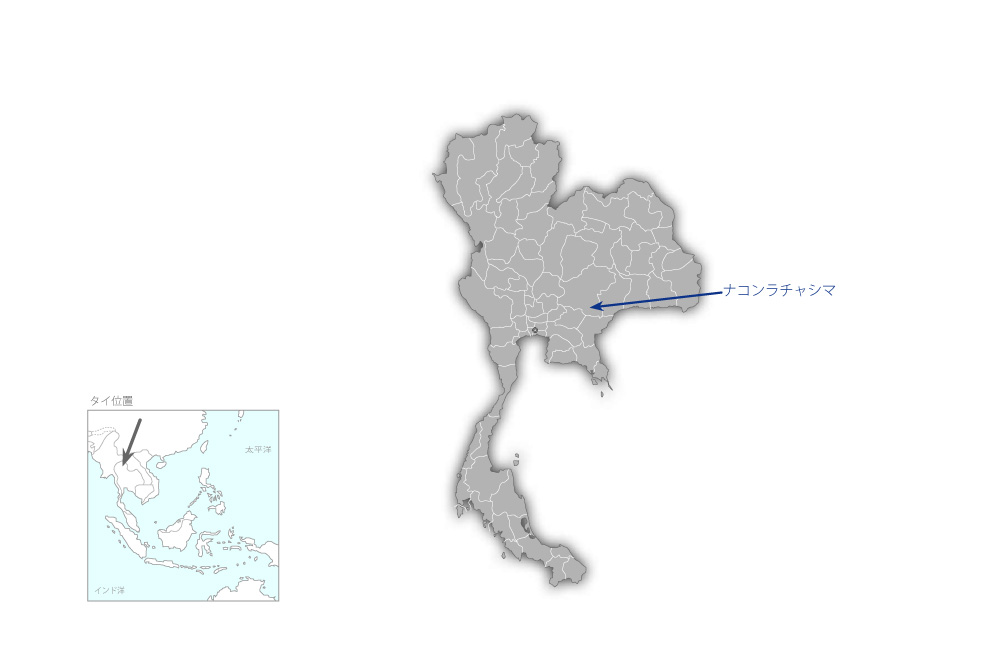 東北タイ造林普及計画フェーズ2の協力地域の地図