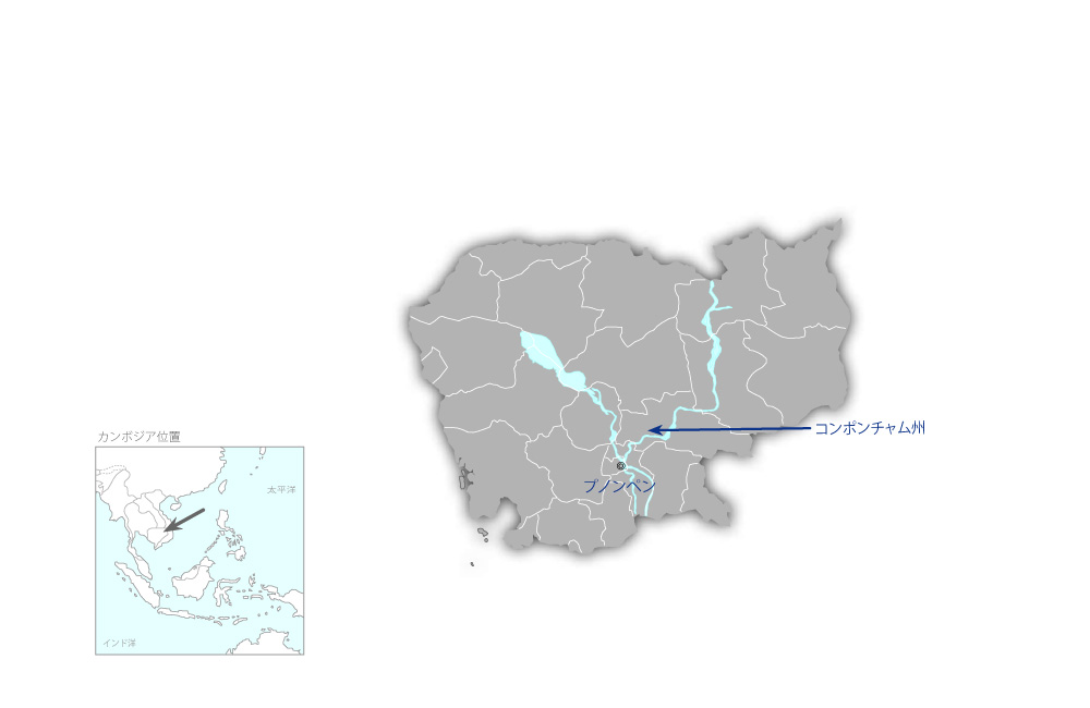 ジェンダー政策立案支援計画プロジェクトの協力地域の地図