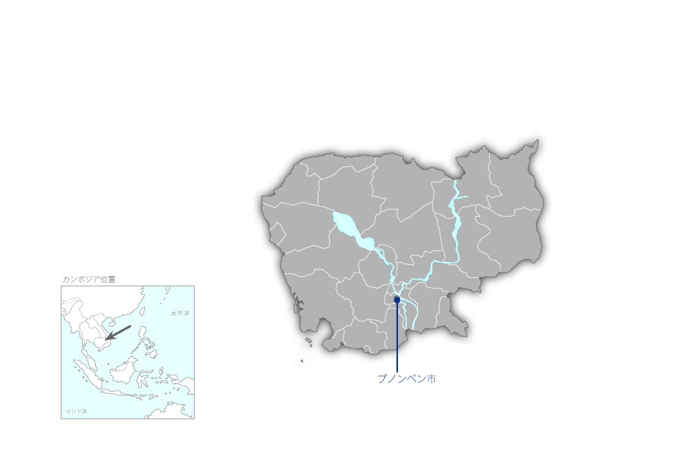 カンボジア日本人材開発センタープロジェクトの協力地域の地図
