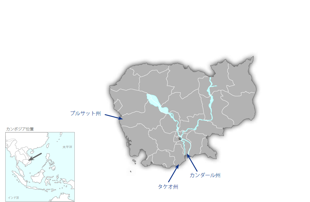 灌漑技術センター計画プロジェクトフェーズ2の協力地域の地図