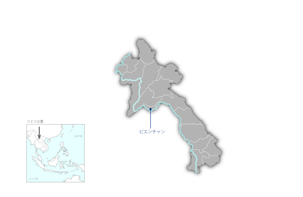 保健ロジスティックス強化プロジェクトの協力地域の地図