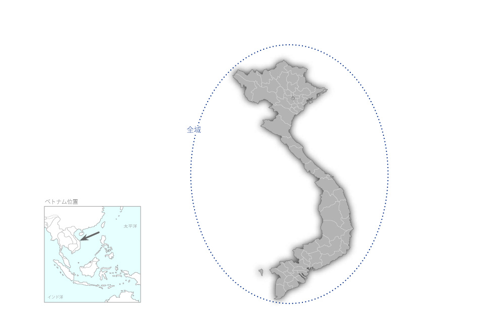 税関行政近代化のための指導員養成プロジェクトの協力地域の地図