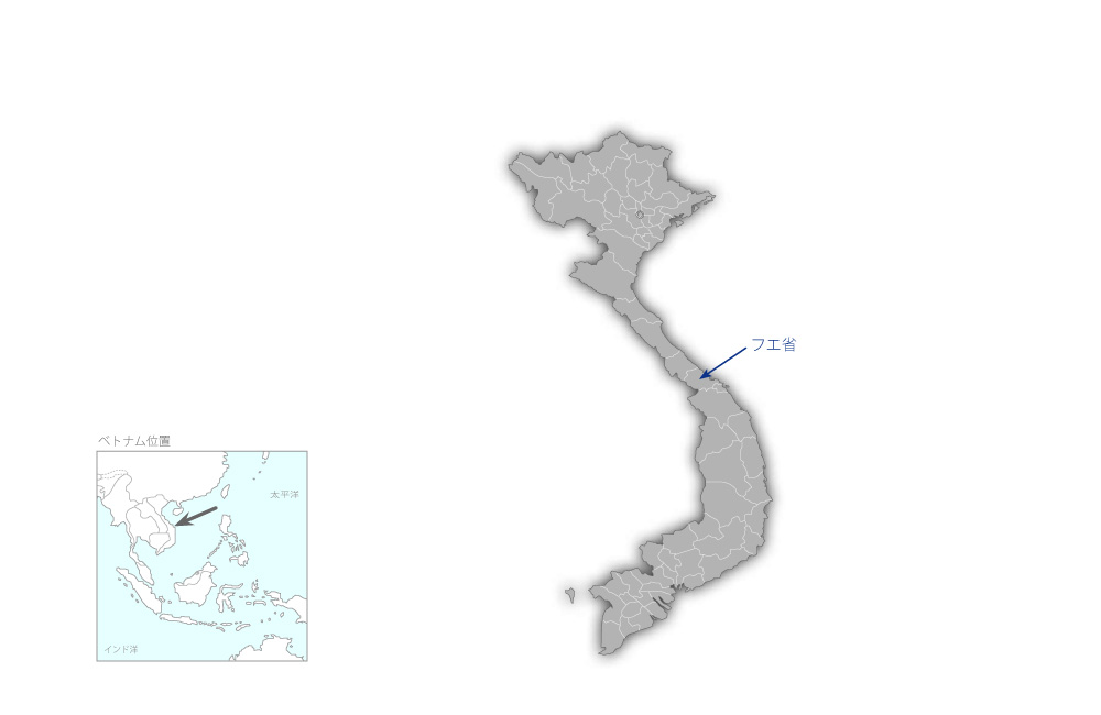 中部地域医療サービス向上プロジェクトの協力地域の地図