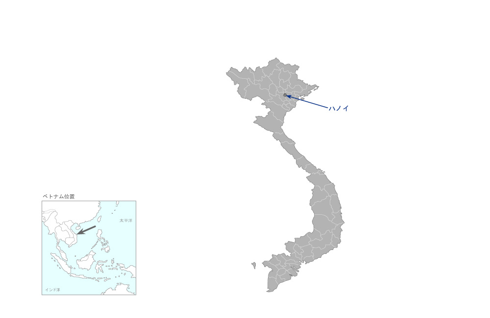 国立衛生疫学研究所能力強化計画の協力地域の地図