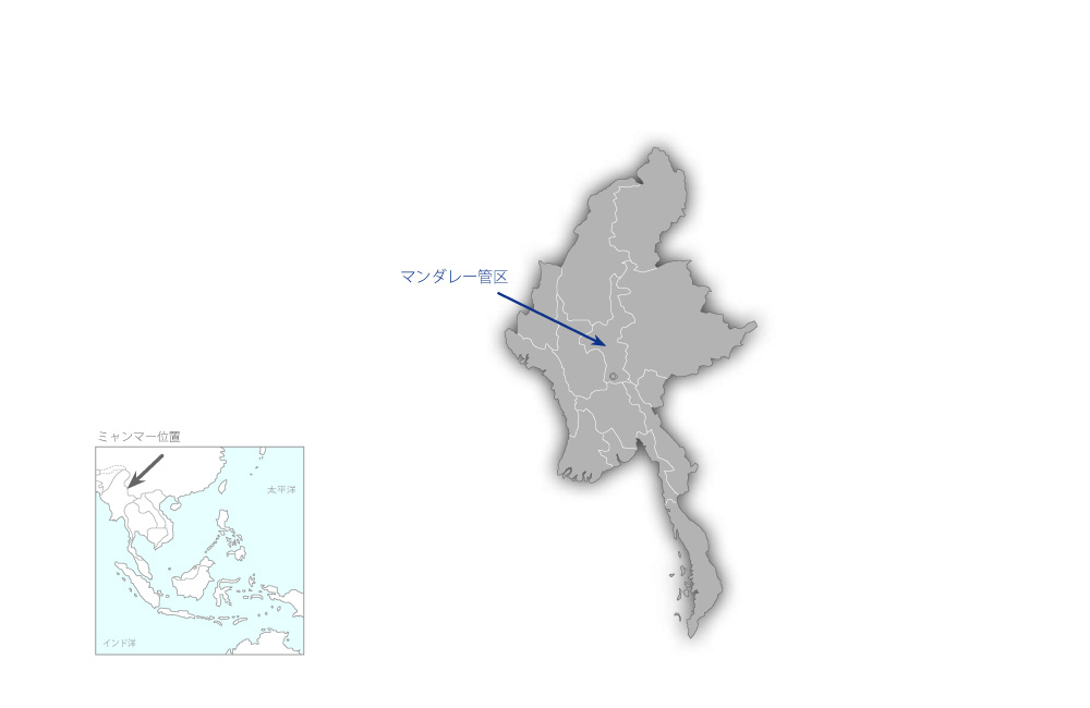 中央乾燥地村落給水技術プロジェクトの協力地域の地図