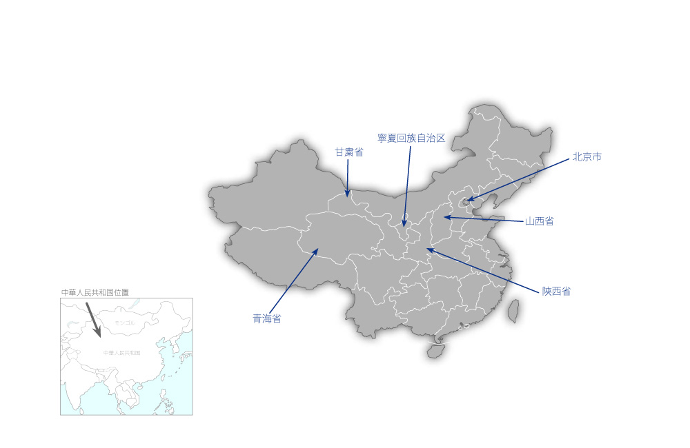 予防接種事業強化プロジェクトの協力地域の地図