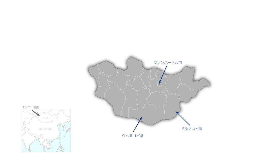 気象予測及びデータ解析のための人材育成プロジェクトの協力地域の地図