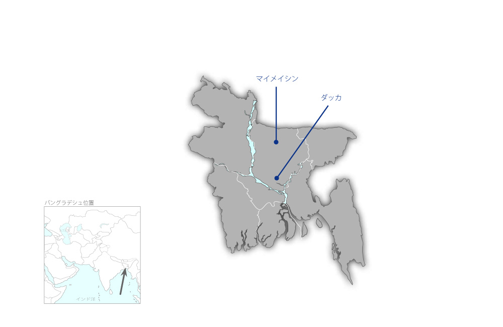 小学校理数科教育強化プロジェクトの協力地域の地図