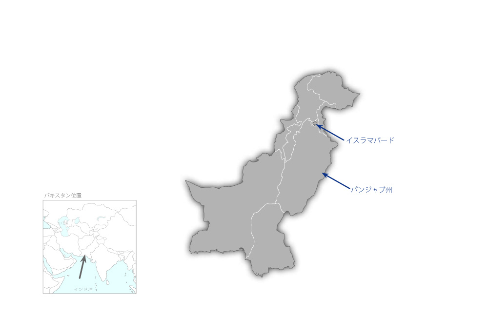 結核対策プロジェクトの協力地域の地図