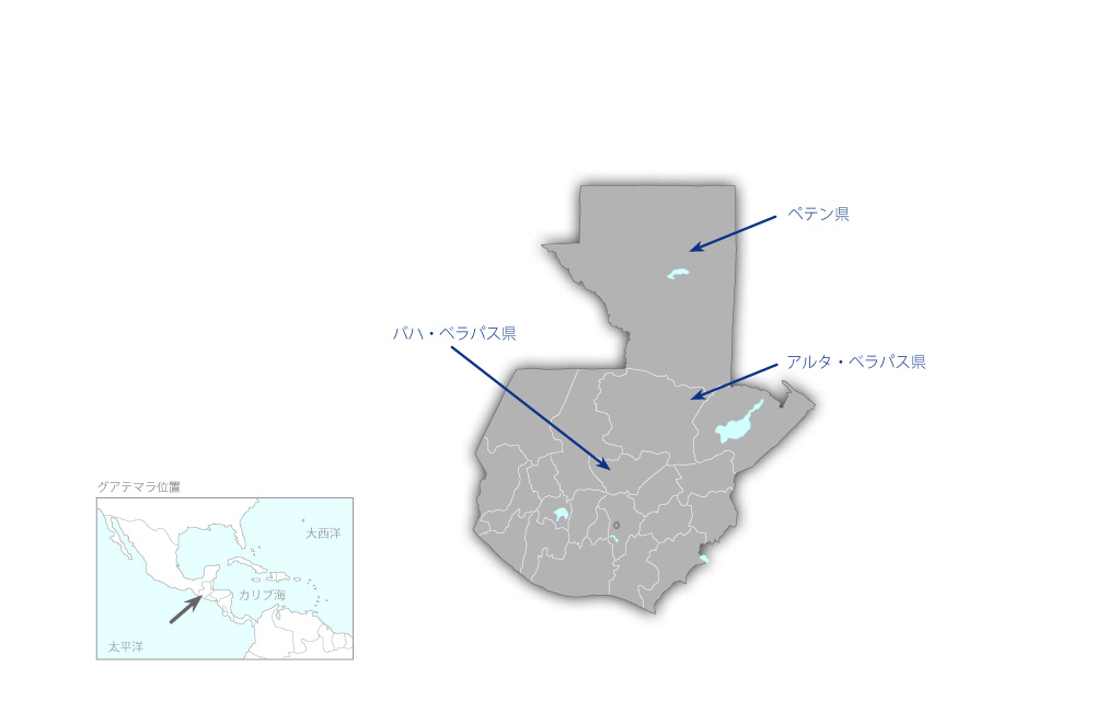 観光自治管理委員会強化プロジェクトの協力地域の地図