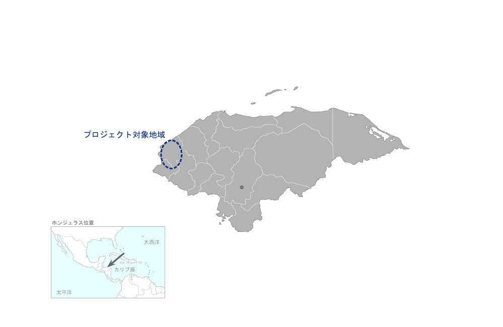 西部地域・開発能力強化プロジェクトの協力地域の地図