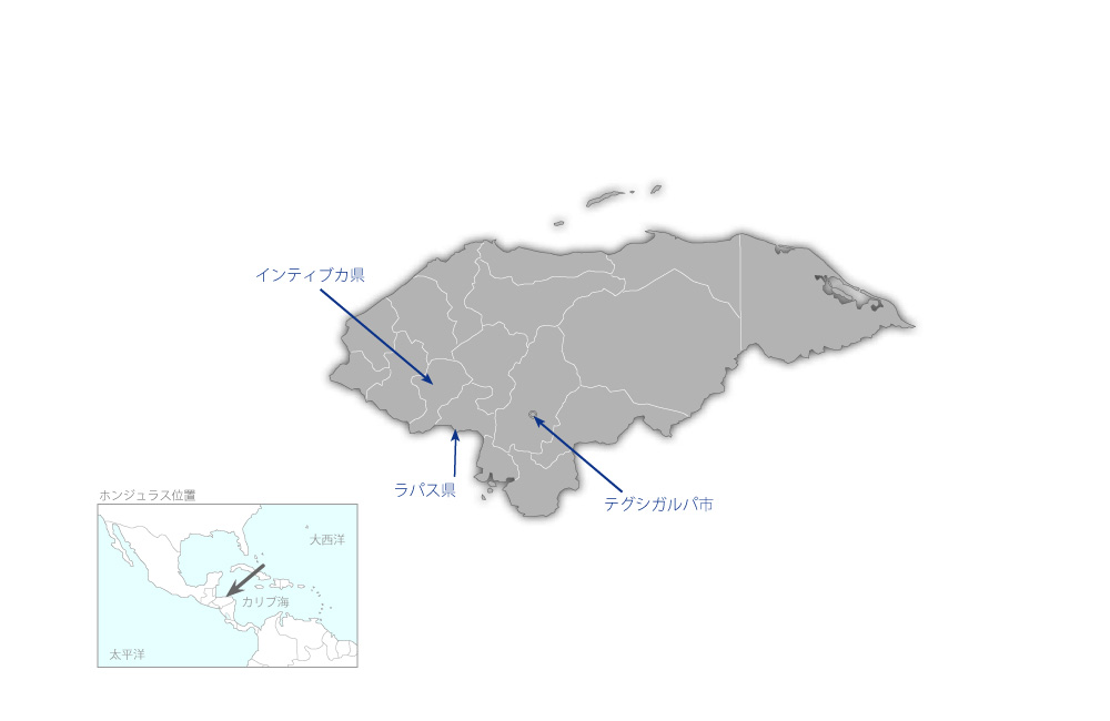 算数指導力向上プロジェクト（フェーズ2）の協力地域の地図