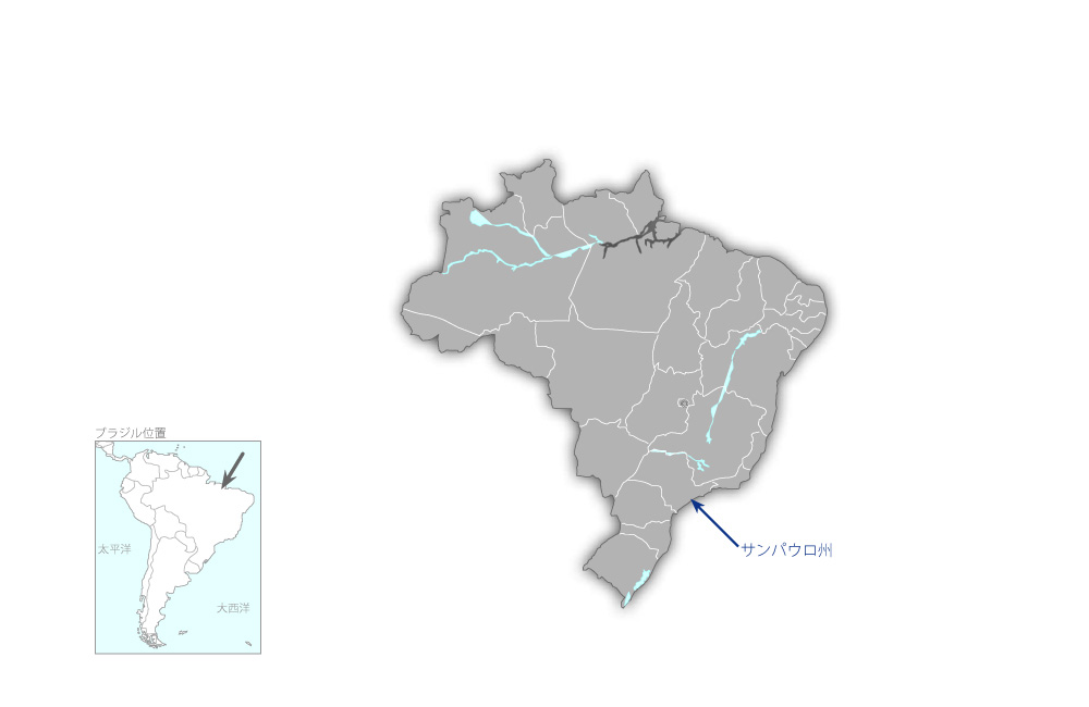 無収水管理プロジェクトの協力地域の地図