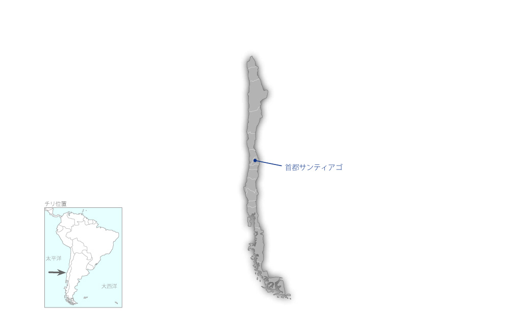 鉱害防止指導体制強化プロジェクトの協力地域の地図