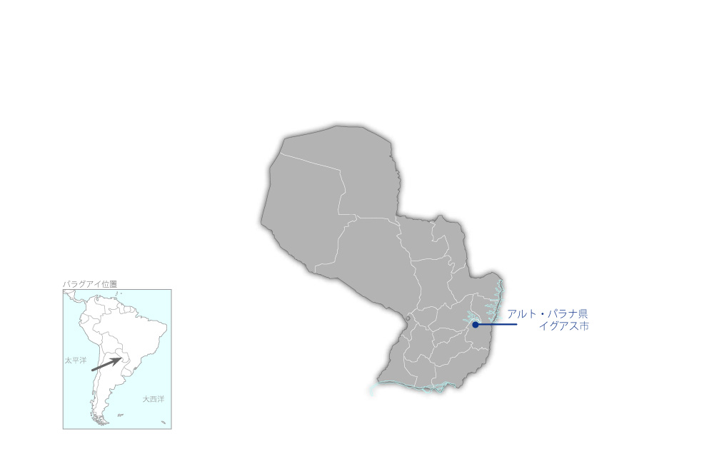 農業総合試験場プロジェクトの協力地域の地図