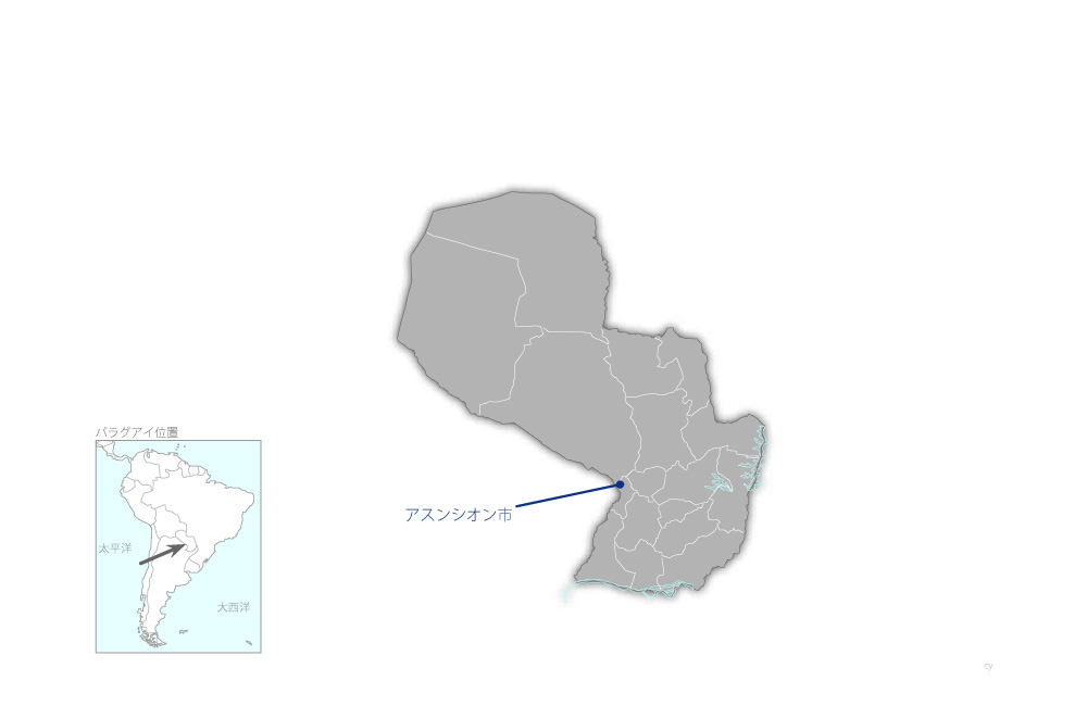 南部看護・助産継続教育強化プロジェクトの協力地域の地図