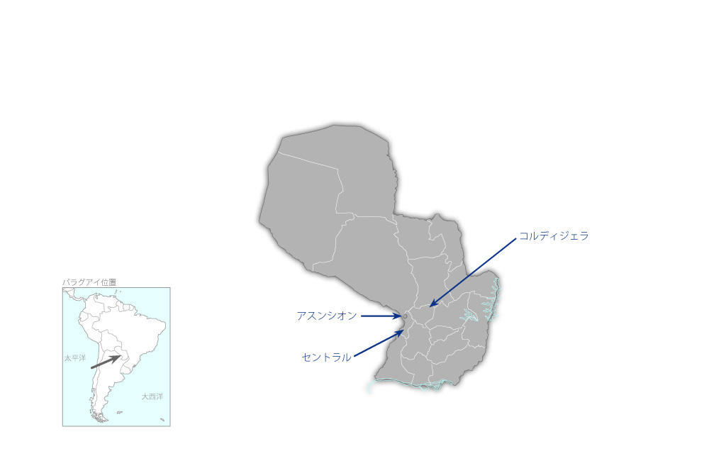 学校運営管理改善プロジェクトの協力地域の地図