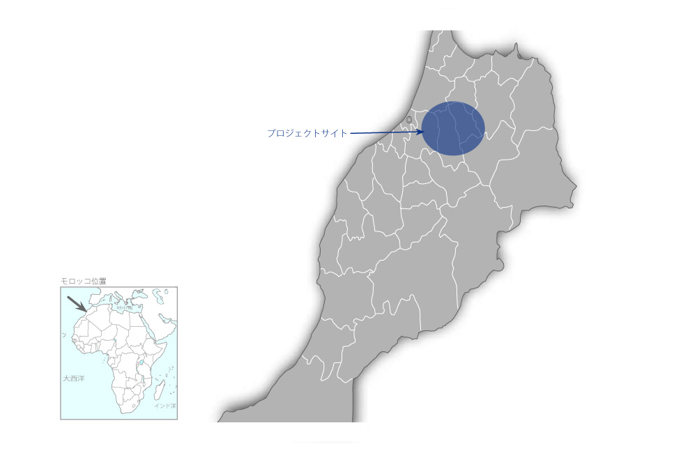 地方村落妊産婦ケア改善プロジェクトの協力地域の地図